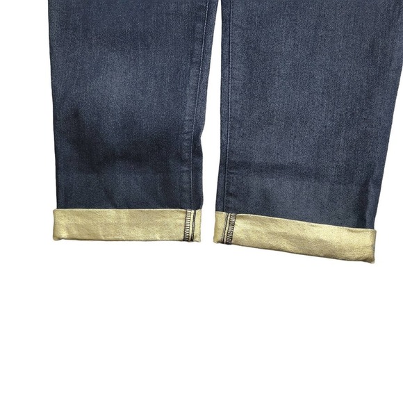 Chico's 'Jessie' Ankle Jeans with GoldFoil Cuffs Size 1 US Size 8 - Picture 6 of 6